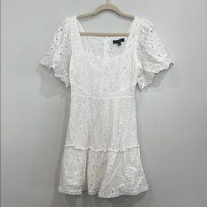 Lulus Women’s Elegant White Lace SunDress SZ:M